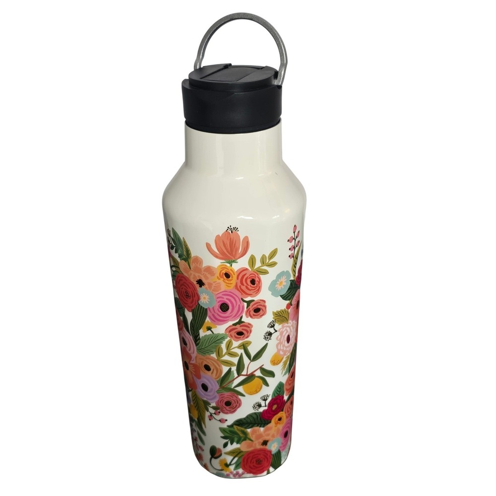 Corkcicle x Rifle Paper Co Garden Party 20oz Canteen Floral Water Bottle Cream - Picture 2 of 14